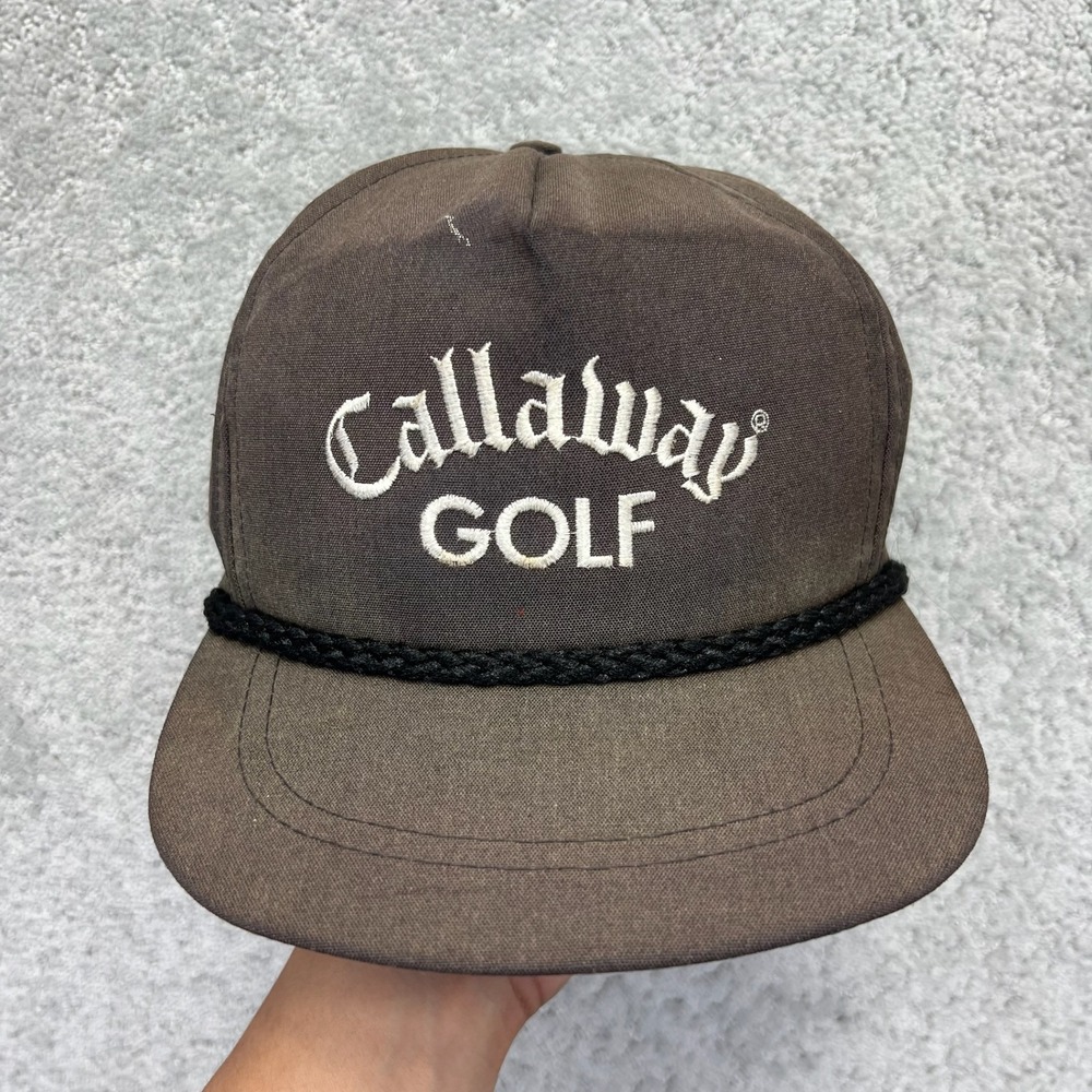 VINTAGE La Mode Active Headwear Rope Hat Brown Callaway Golf Sporty Made in USA